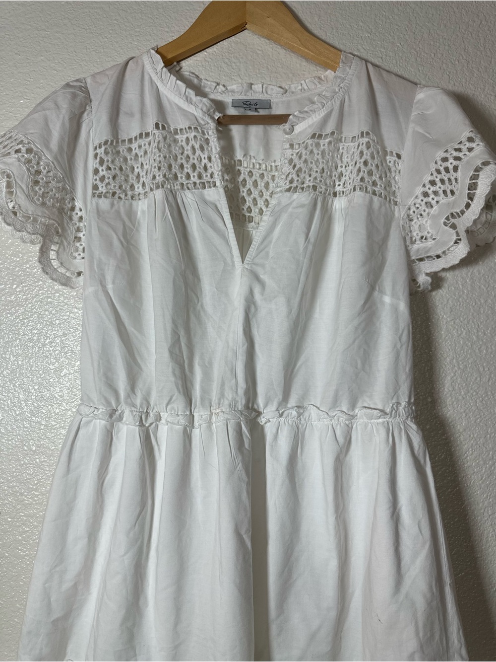 Rails White Eyelet Tiered Mini Dress Women’s Small - Picture 4 of 9